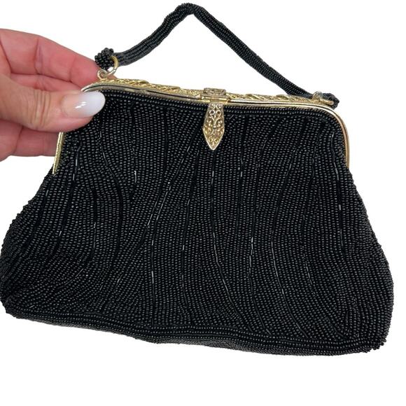 Safco Vintage Beaded Evening Bag with Goldtone Clasp - Picture 3 of 12